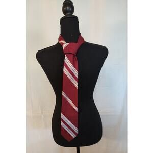 Vintage Jacques Fath Paris Necktie Burgandy Gray 54" long Polyester